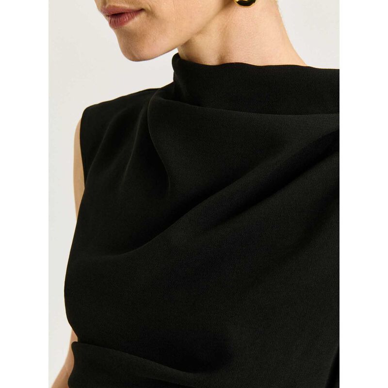 Veronika Maine Double Crepe Draped Midi Dress image number 2